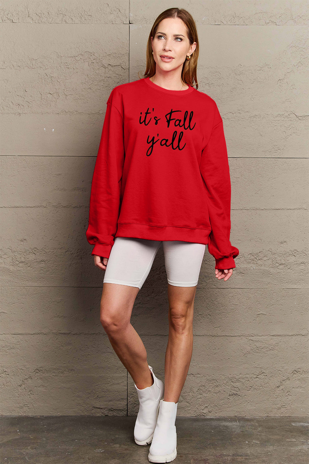 Simply Love Full Size IT'S FALL Y'ALL Graphic Sweatshirt