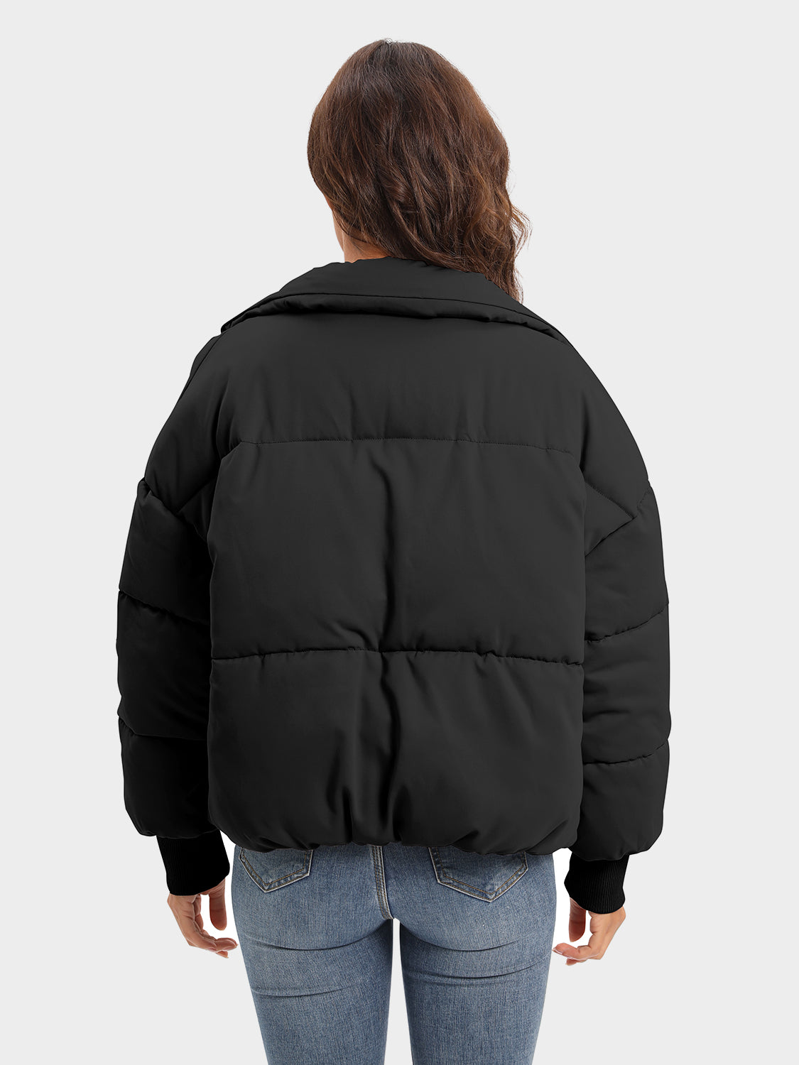 Zip Up Turtleneck Long Sleeve Winter Coat