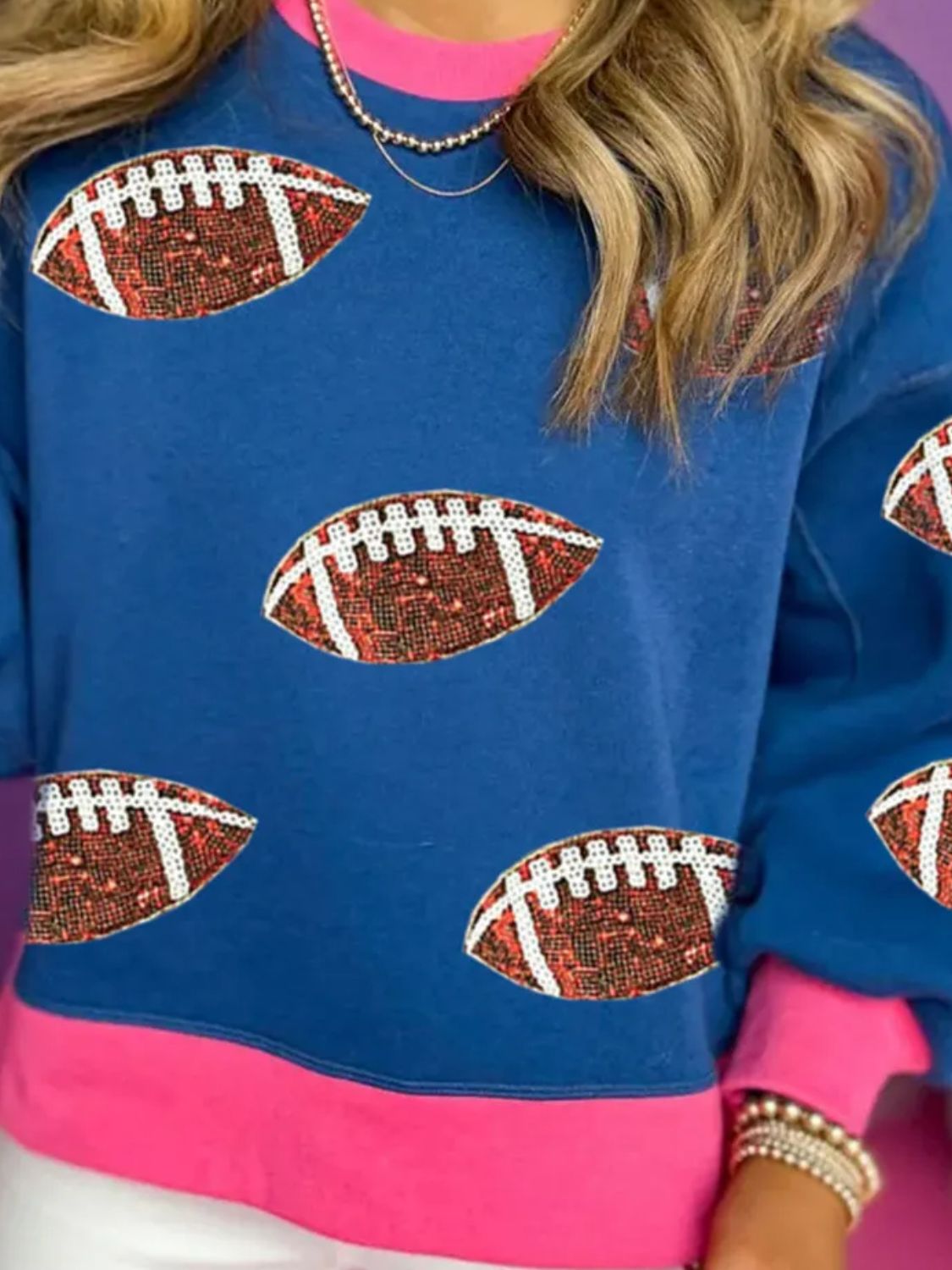 Contrast Football Long Sleeve Sweatshirt