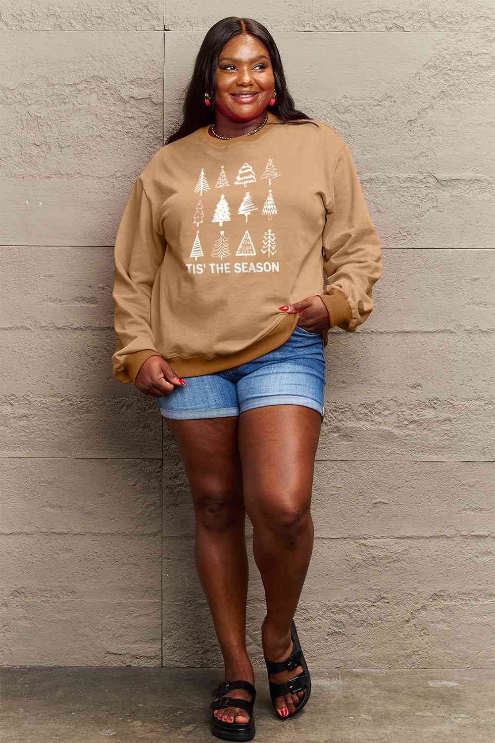 Simply Love Full Size Christmas Tree Graphic Sweatshirt