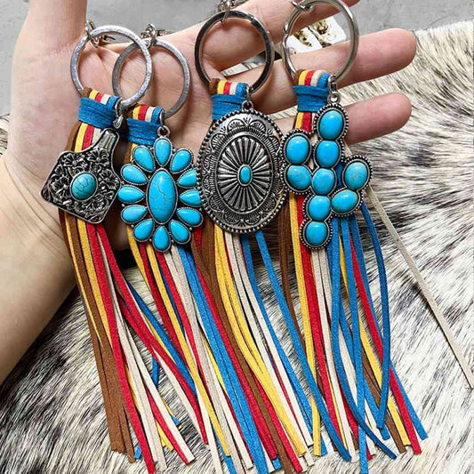 Turquoise Keychain with Tassel